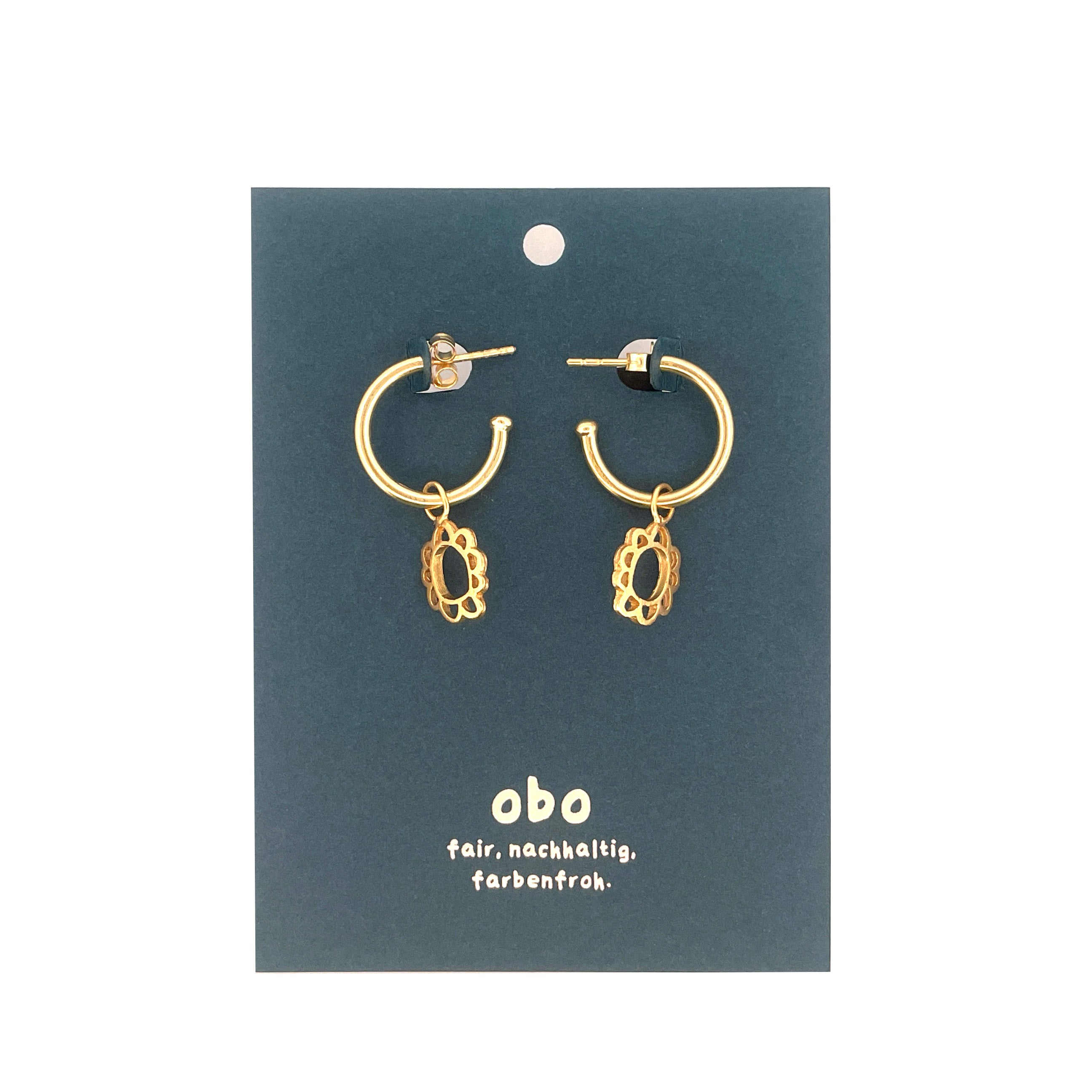 CHARMS - Viva Kreolen Blumen: Messing vergoldet