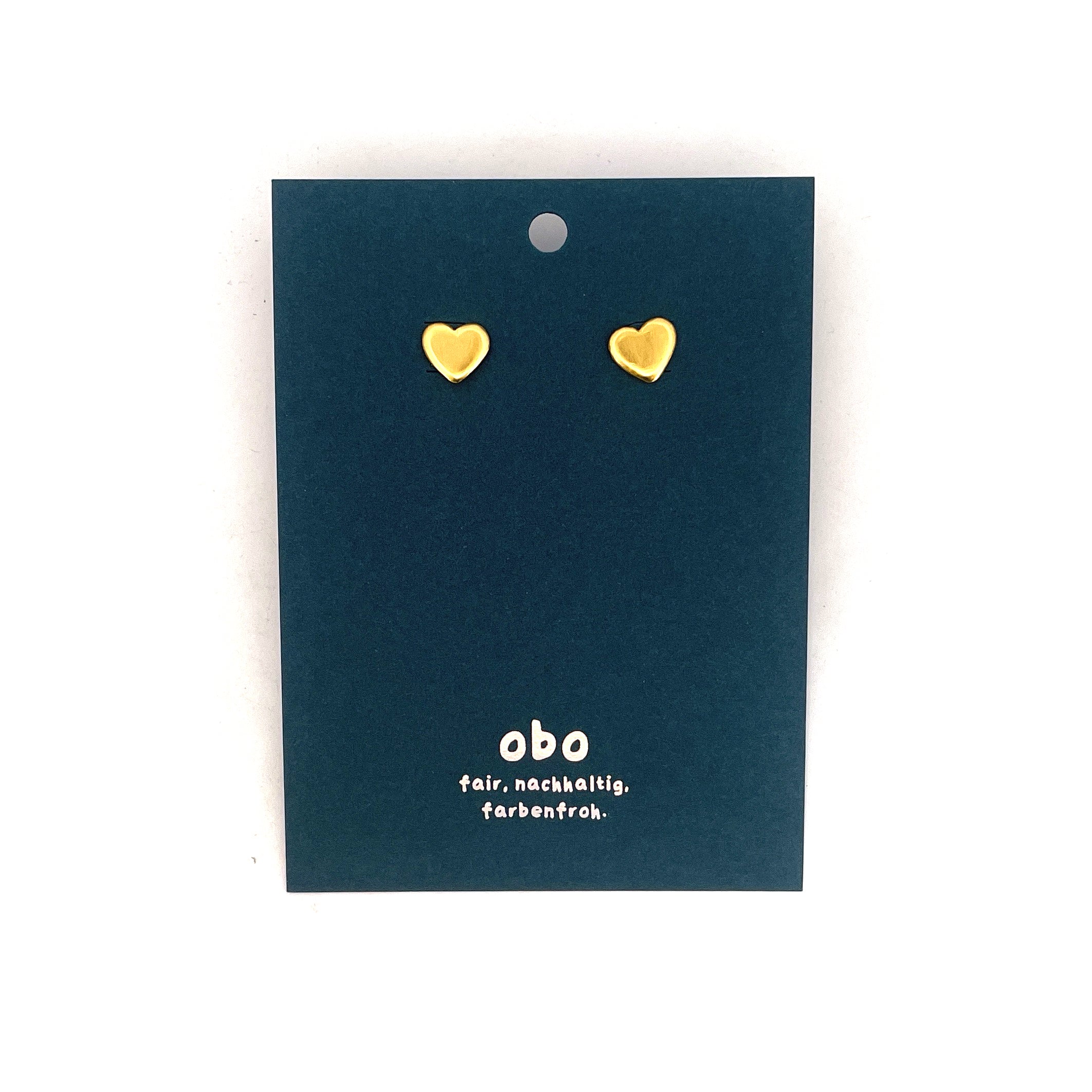 CHARMS - Viva Ohrstecker Herz: Messing vergoldet