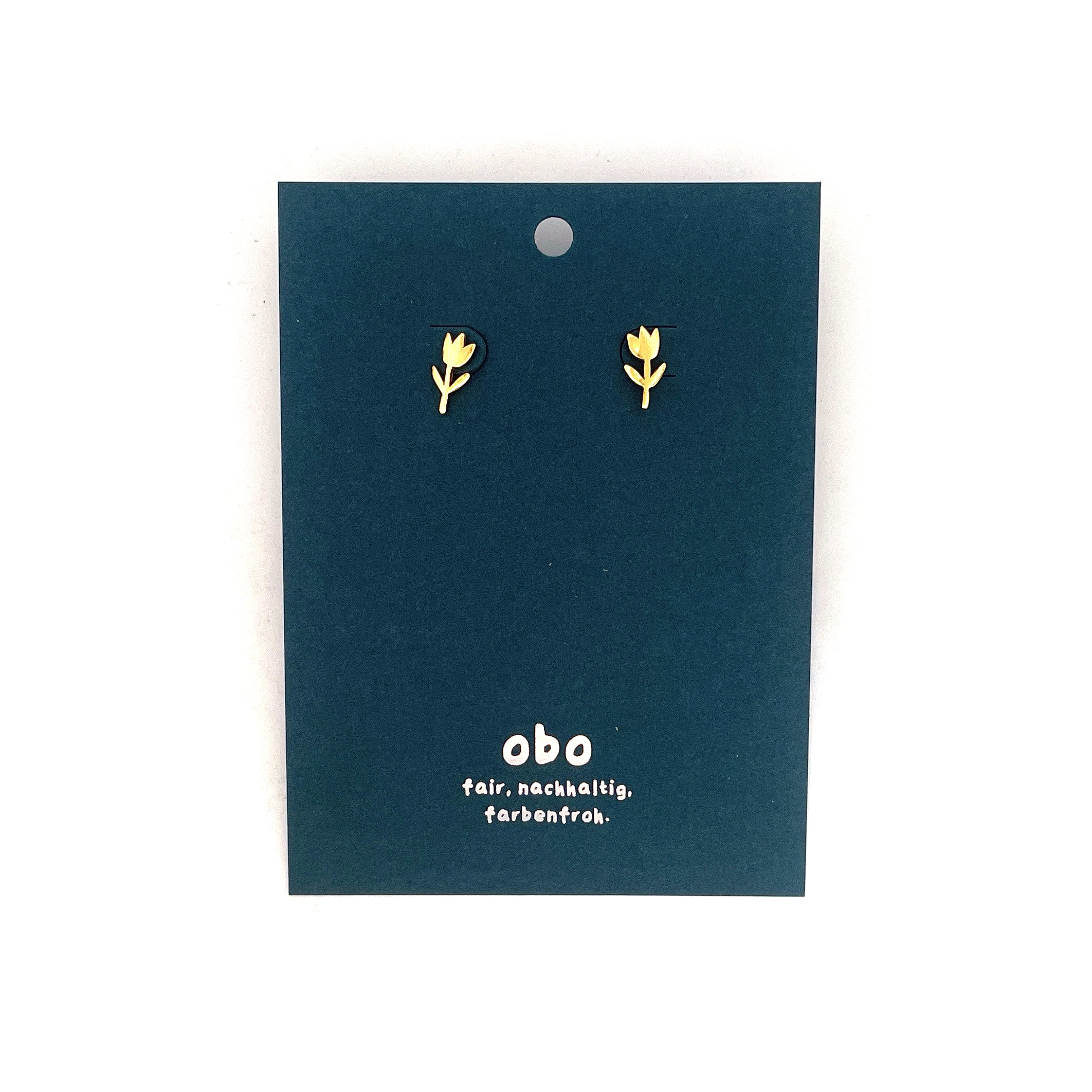 CHARMS - Viva Ohrstecker Blume: Messing vergoldet