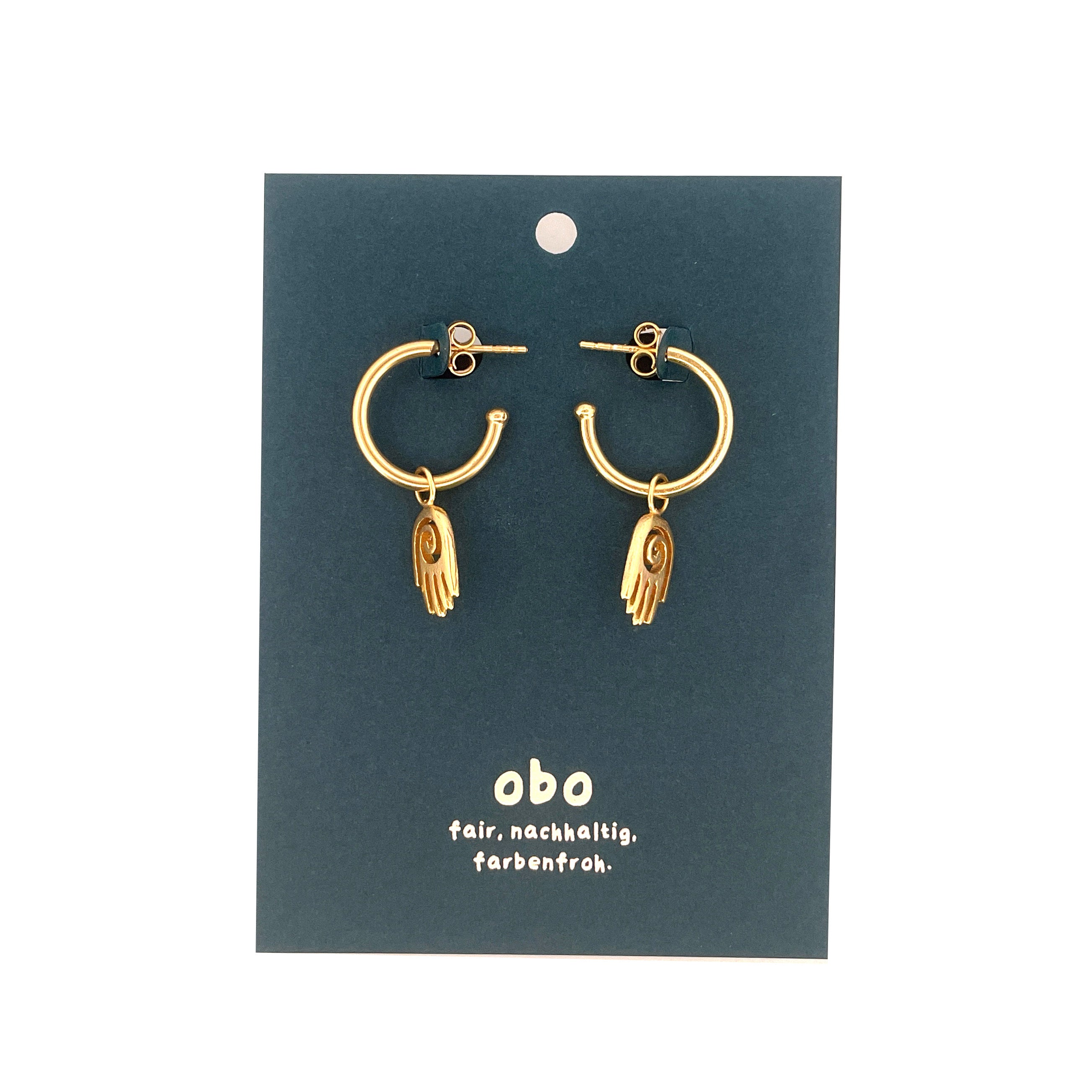 CHARMS - Viva Kreolen Spiralhand: Messing vergoldet