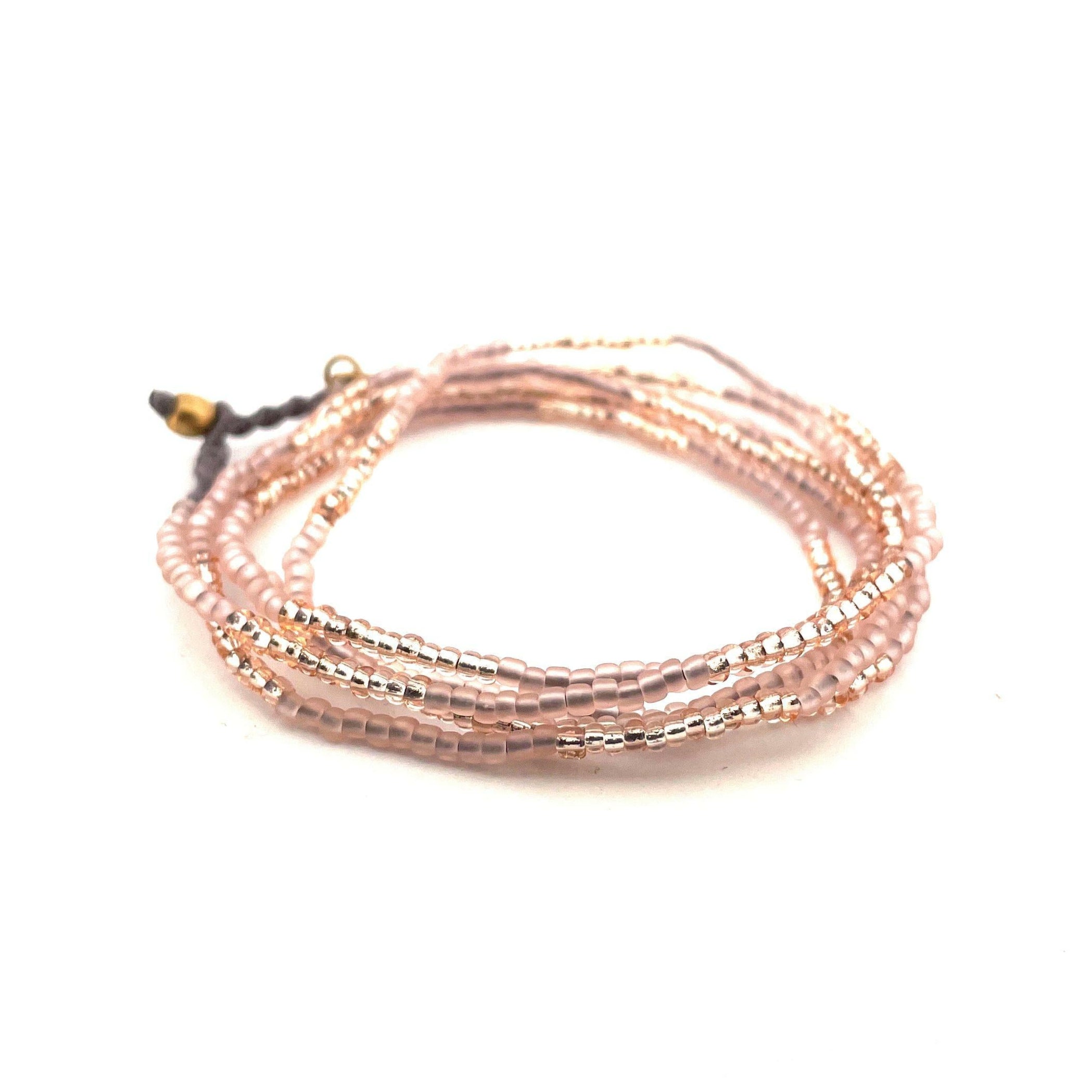 DUO - Collier et bracelet wrap "Fleur de Pêcher"