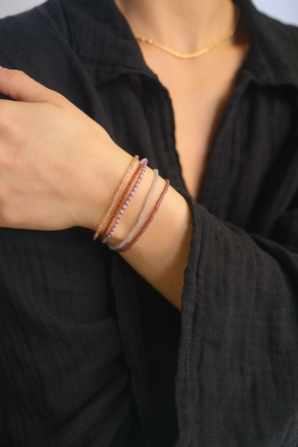 Amusons-nous - Bracelet enroulé « Rose cannelle »