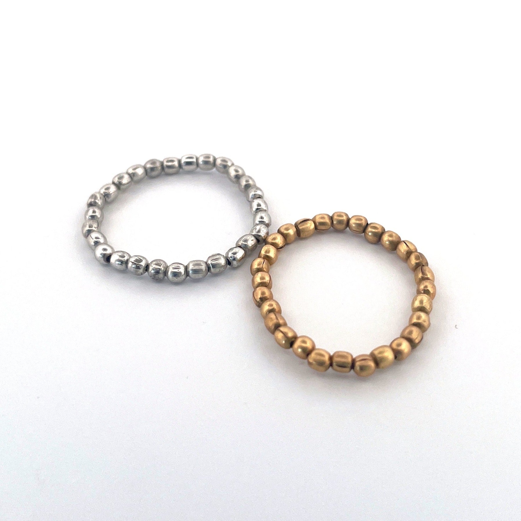 Messing & Silber Perlenring-Set