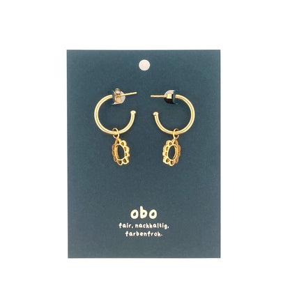 CHARMS - Viva Kreolen Blumen: Messing vergoldet