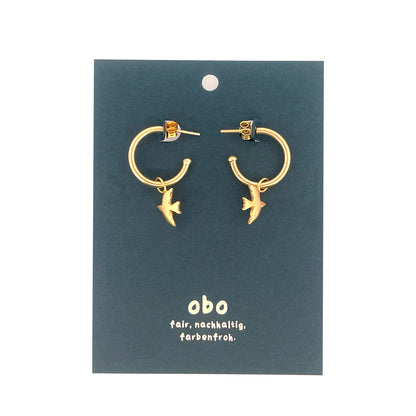 CHARMS - Viva Kreolen Schwalben: Messing vergoldet