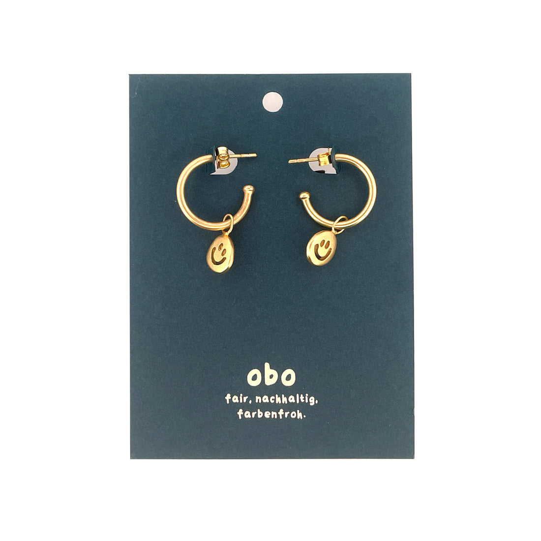 CHARMS - Viva Kreolen Smileys: Messing vergoldet