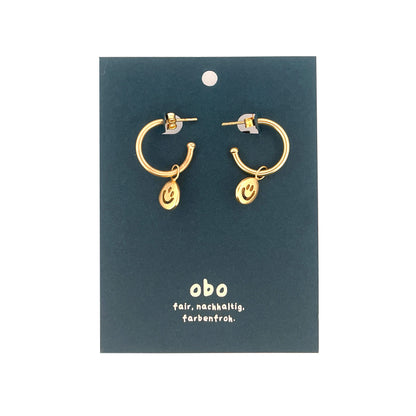 CHARMS - Viva Kreolen Smileys: Messing vergoldet