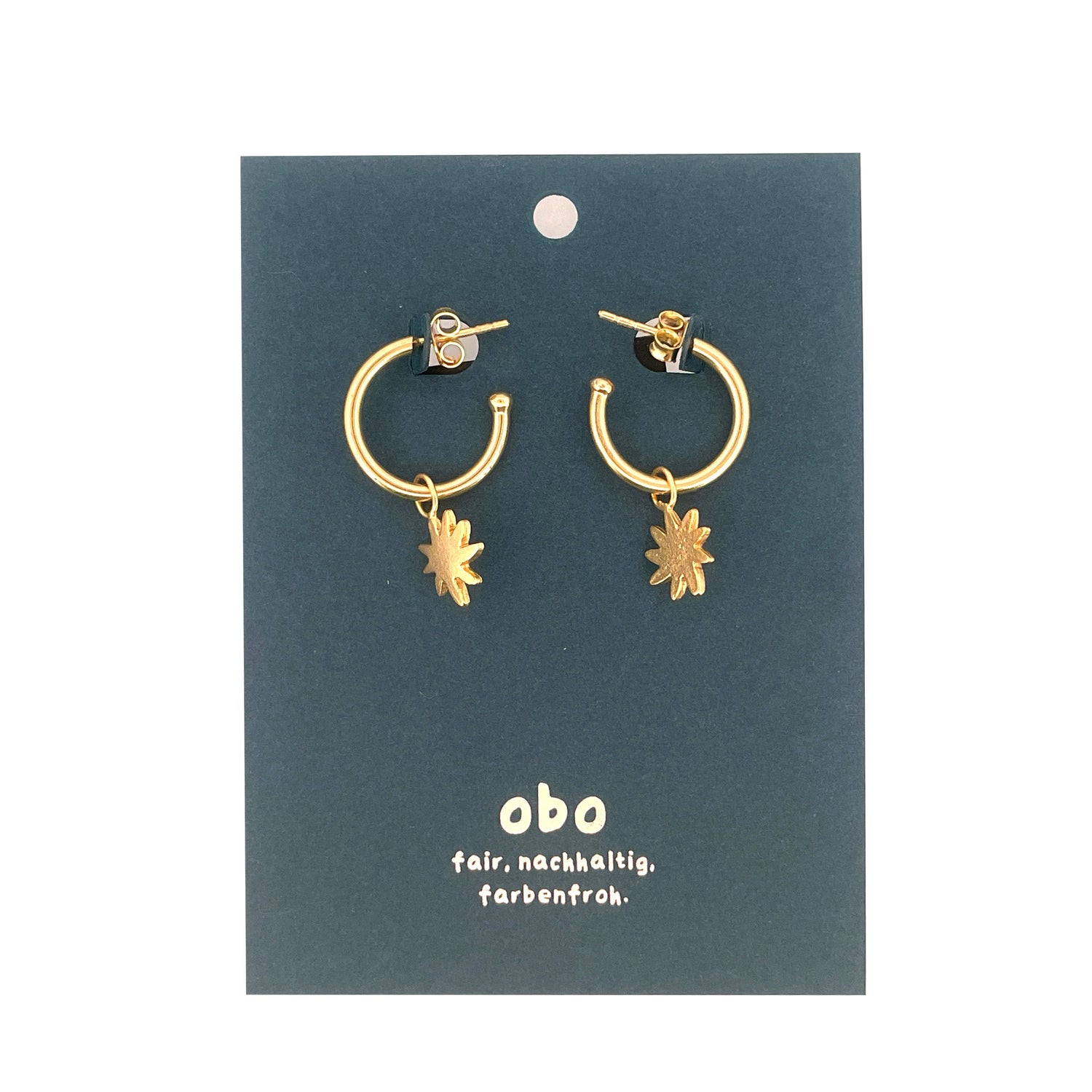 CHARMS - Viva Kreolen Sterne: Messing vergoldet