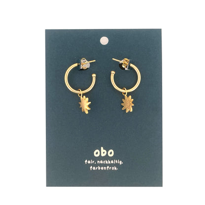 CHARMS - Viva Kreolen Sterne: Messing vergoldet