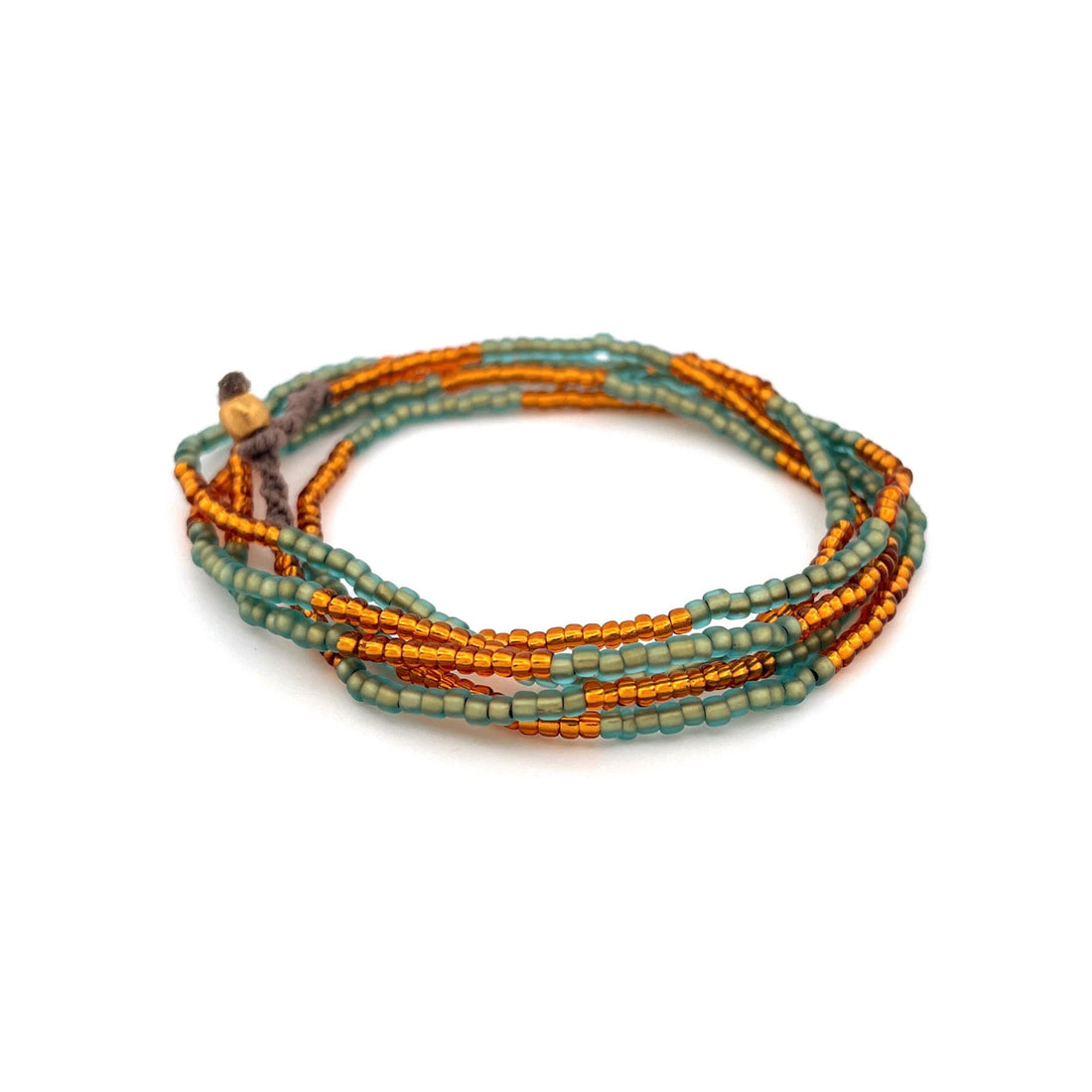 DUO - Necklace &amp;amp; wrap bracelet &quot;Moss Gold&quot;