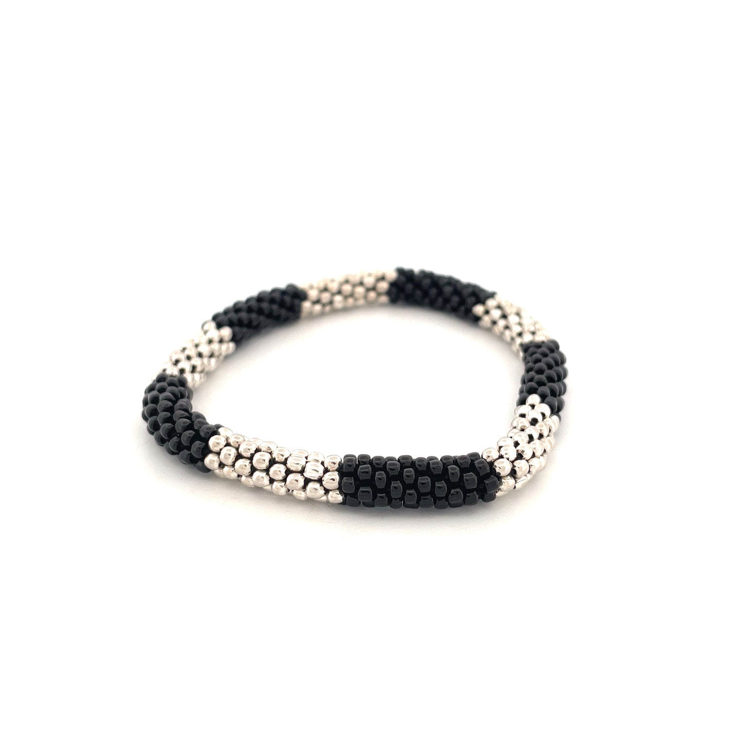 METAL DUO - Roll-on Armband Silber und Schwarz