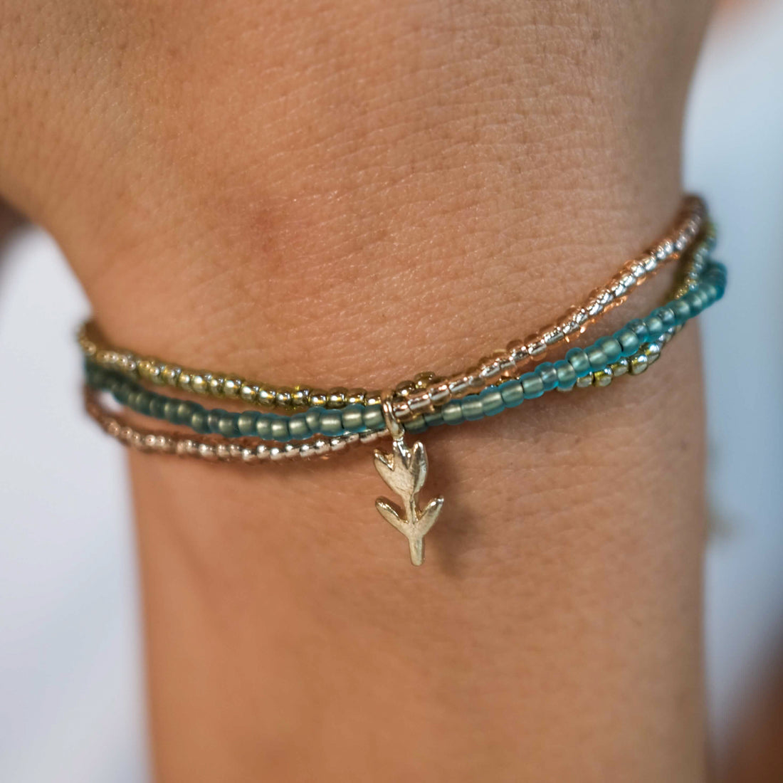 Bracelet Symbolica "Rose vert" 