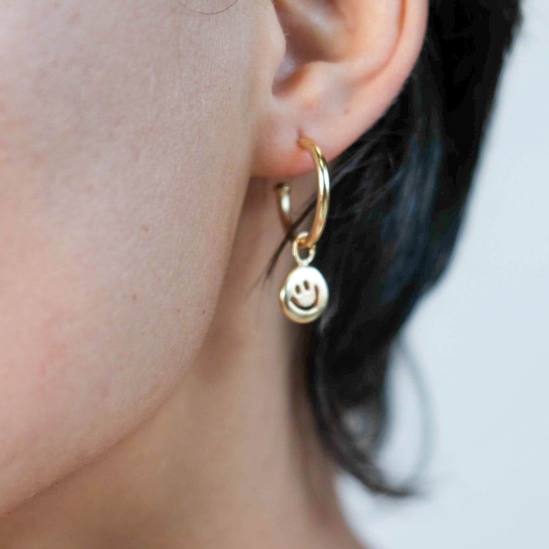 CHARMS - Viva Kreolen Smileys: Messing vergoldet