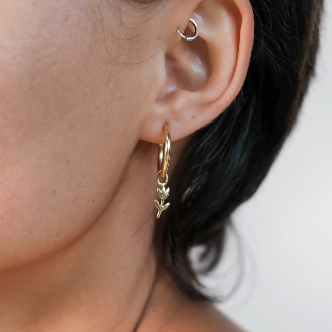 CHARMS - Viva Kreolen Rosen: Messing vergoldet