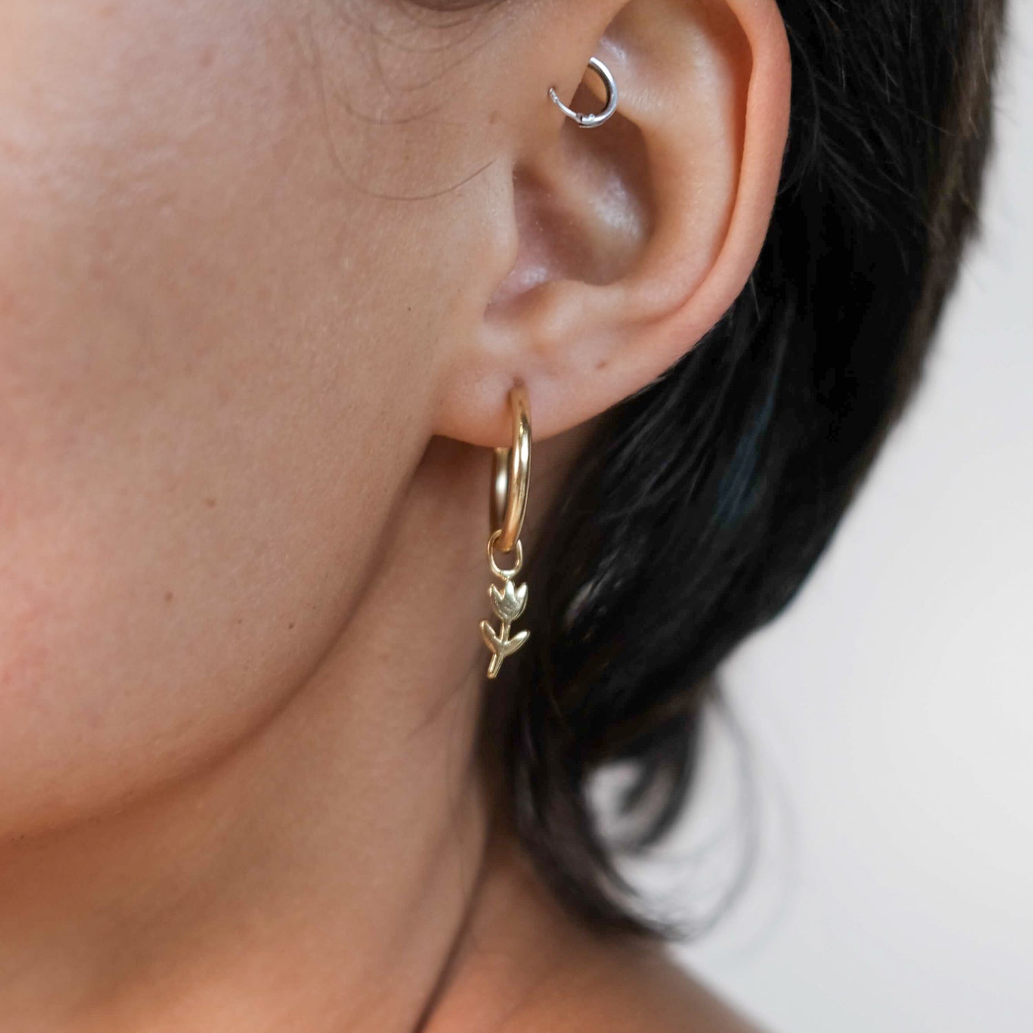 CHARMS - Viva Kreolen Rosen: Messing vergoldet