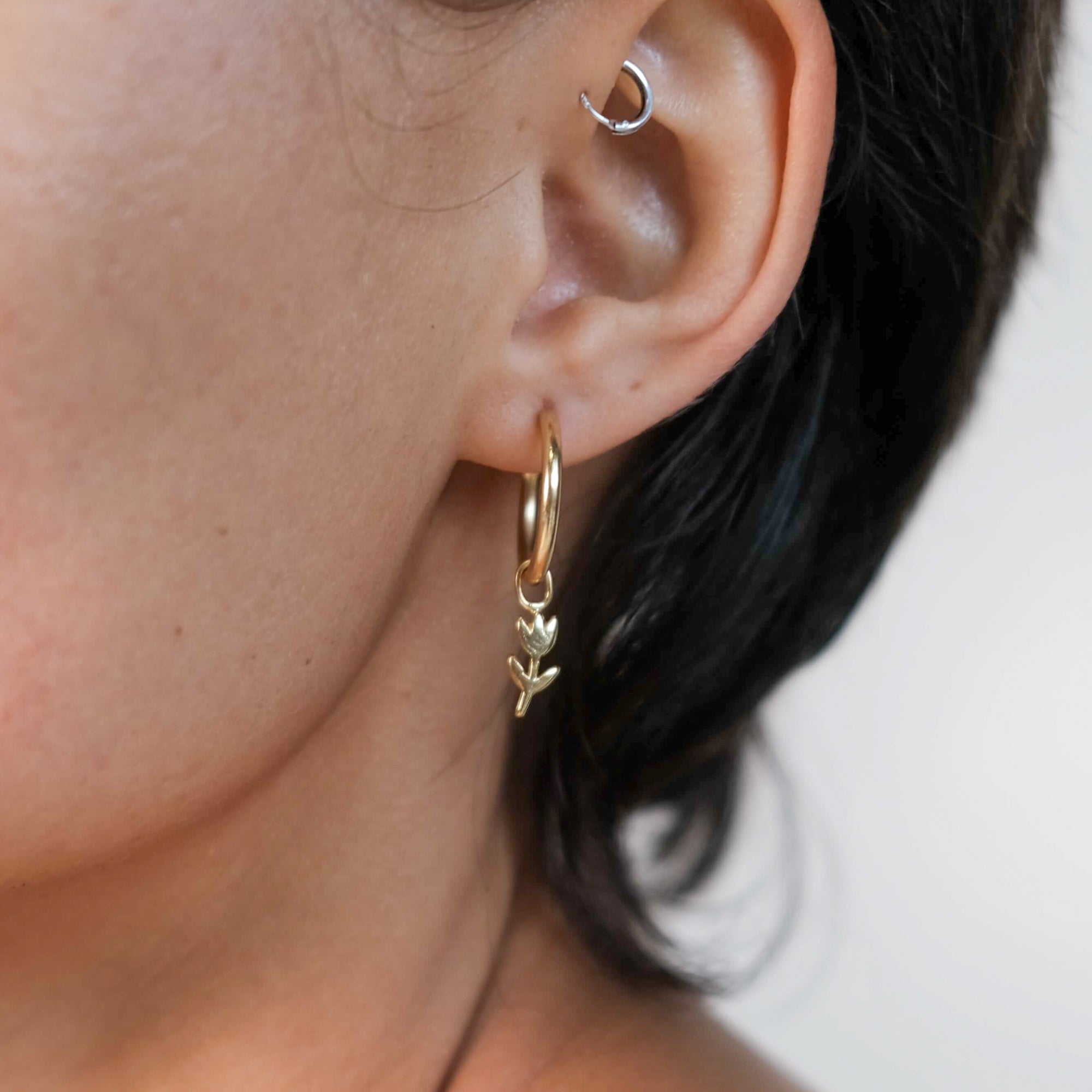 CHARMS - Viva Kreolen Rosen: Messing vergoldet