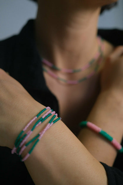 DUO - Necklace &amp;amp; wrap bracelet &quot;Urban Glow&quot; 