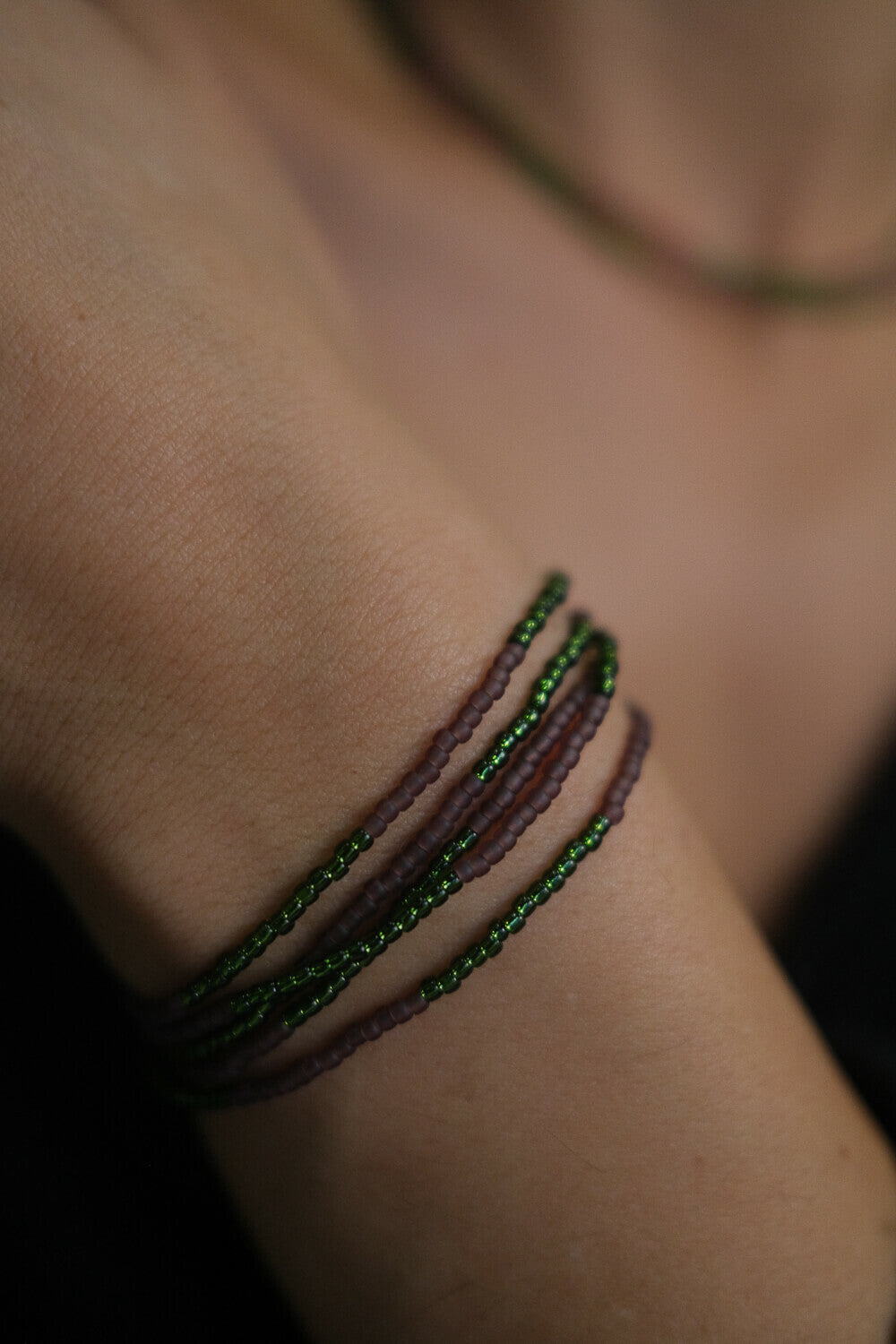 DUO - Necklace &amp;amp; wrap bracelet &quot;Wild Berry&quot; 