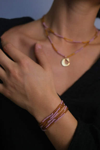 DUO - Necklace &amp;amp; wrap bracelet &quot;Honey Blossom&quot;