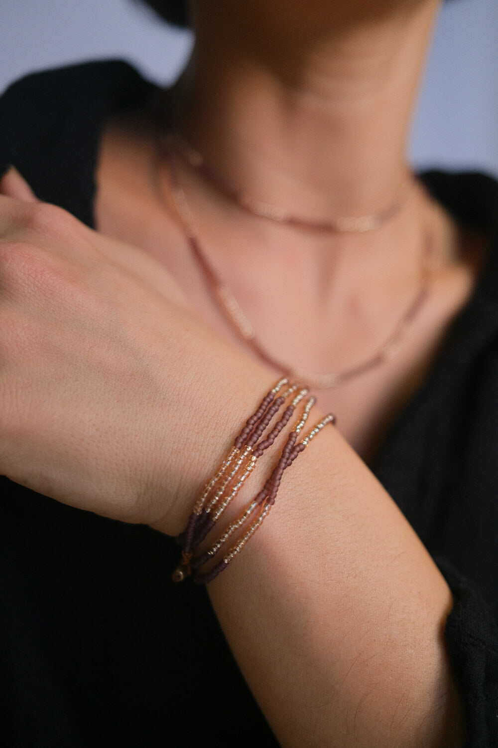 DUO - Necklace &amp;amp; wrap bracelet &quot;Autumn Fruit&quot; 