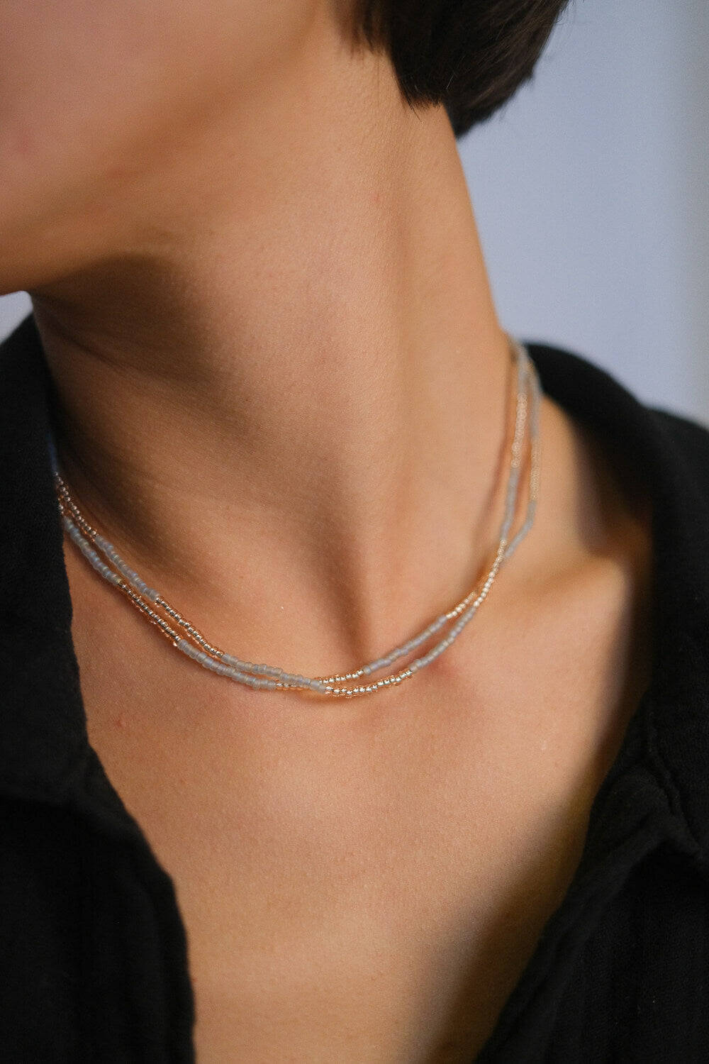 DUO - Necklace &amp;amp; wrap bracelet &quot;Apricot Shine&quot; 