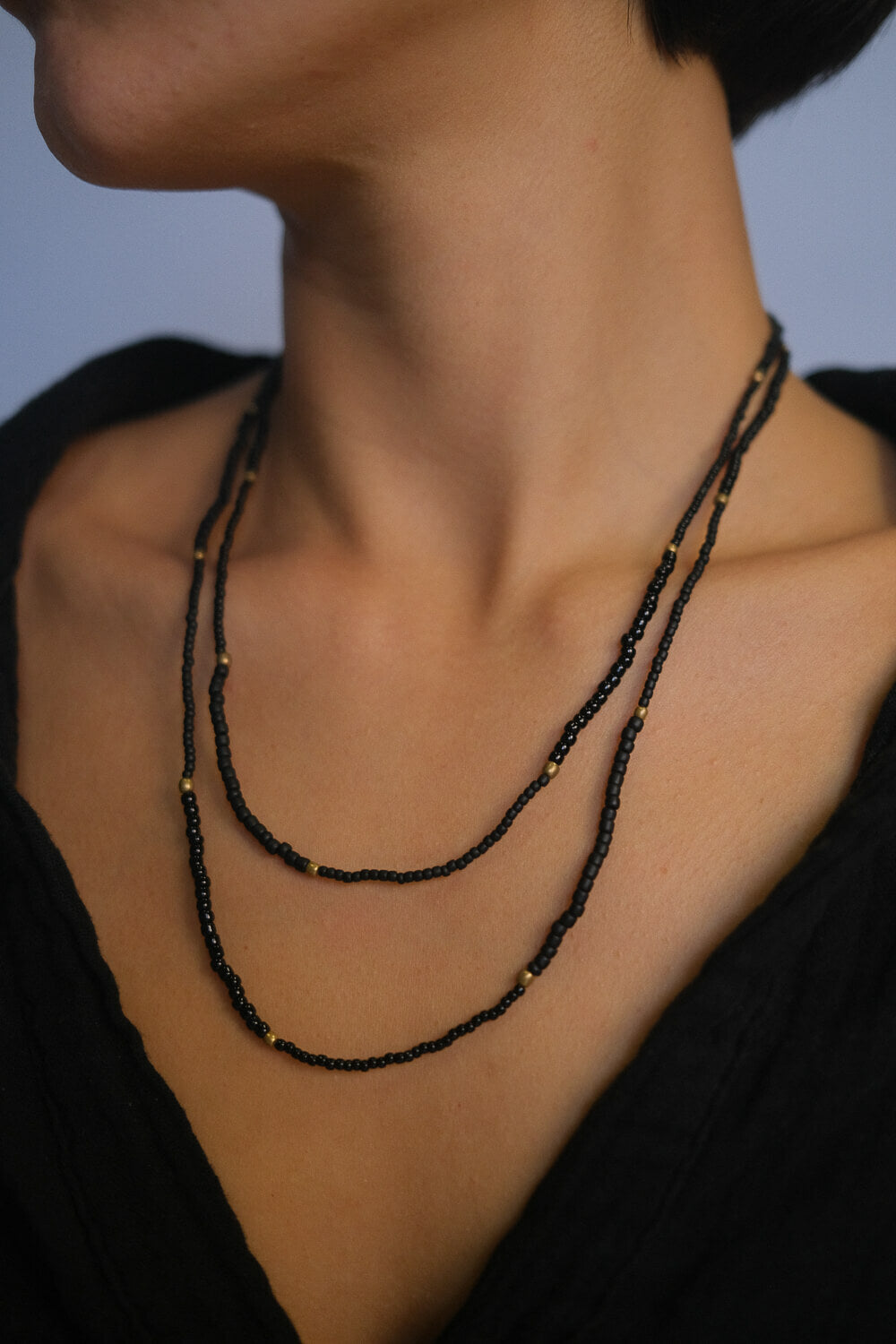 ORION - Long stretch bracelet with brass beads