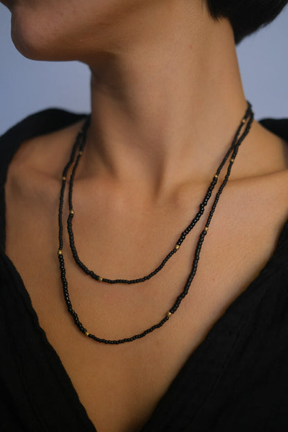 ORION - Long stretch bracelet with brass beads