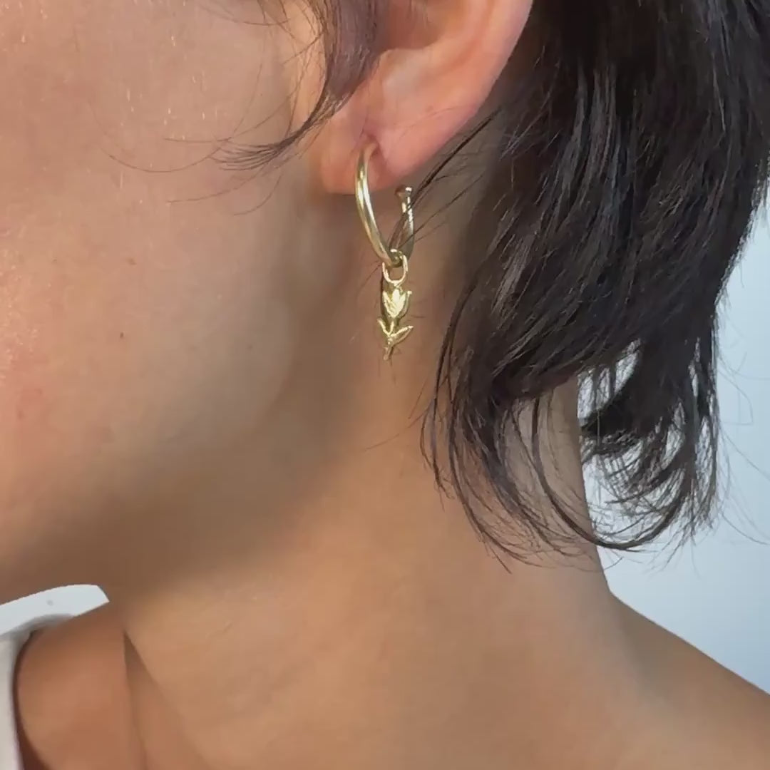 CHARMS - Viva Kreolen Rosen: Messing vergoldet