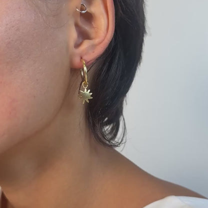 CHARMS - Viva Kreolen Sterne: Messing vergoldet