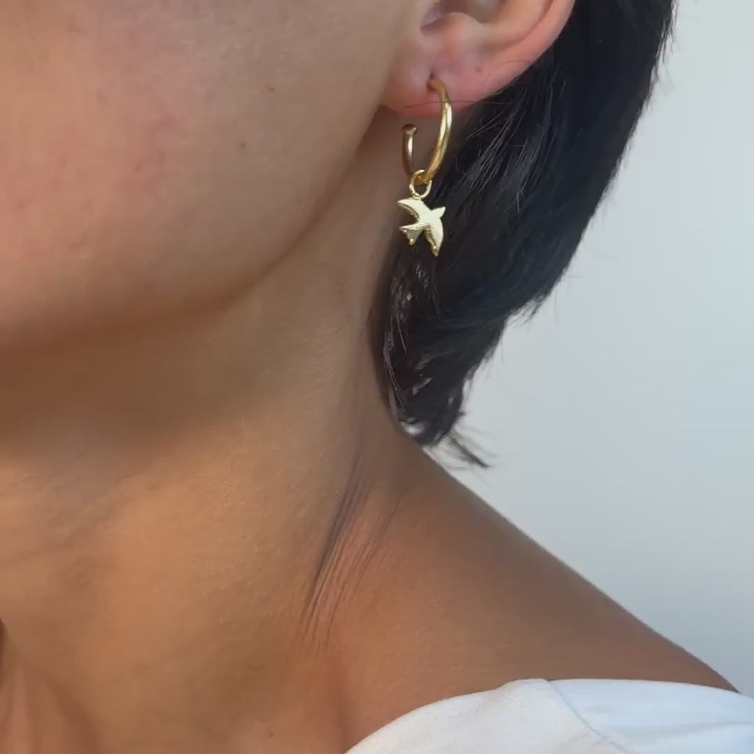 CHARMS - Viva Kreolen Schwalben: Messing vergoldet