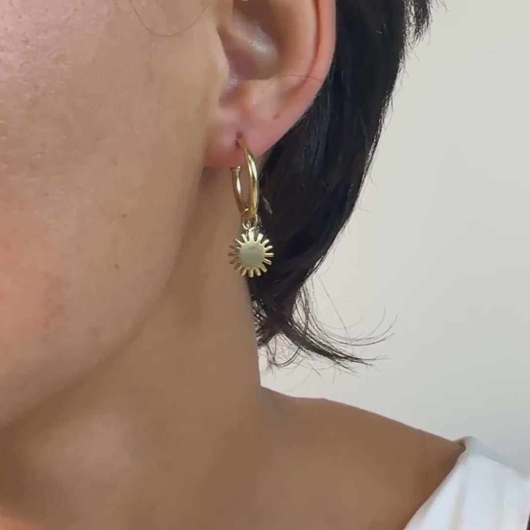 CHARMS - Viva Kreolen Sonnen: Messing vergoldet