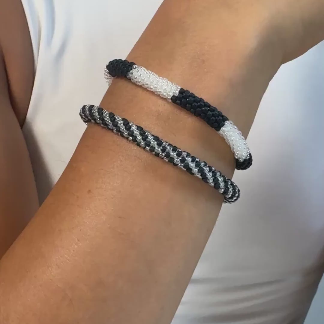 Fine Twister  - Roll-on Armband "Mitternachtsschnee"