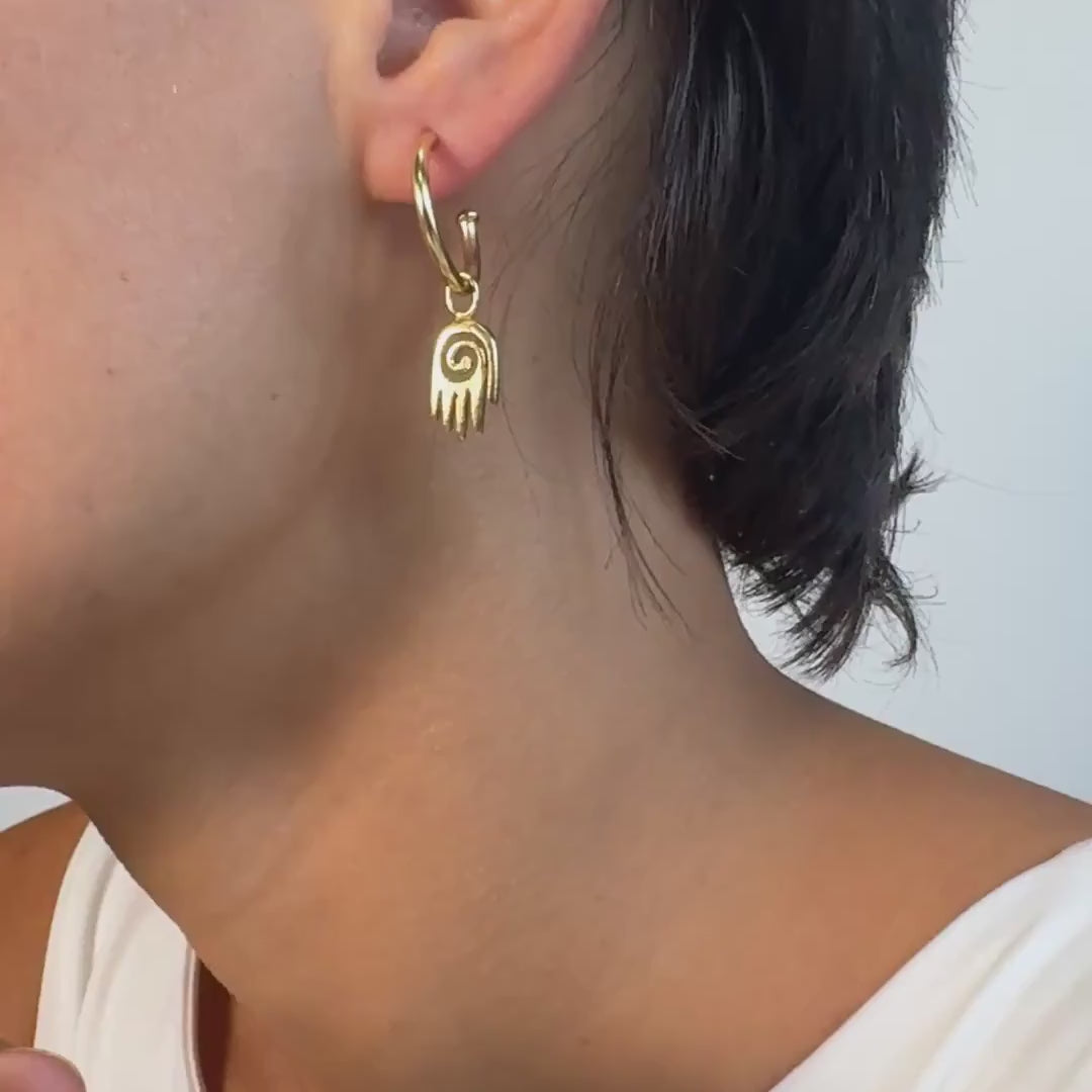 CHARMS - Viva Kreolen Spiralhand: Messing vergoldet