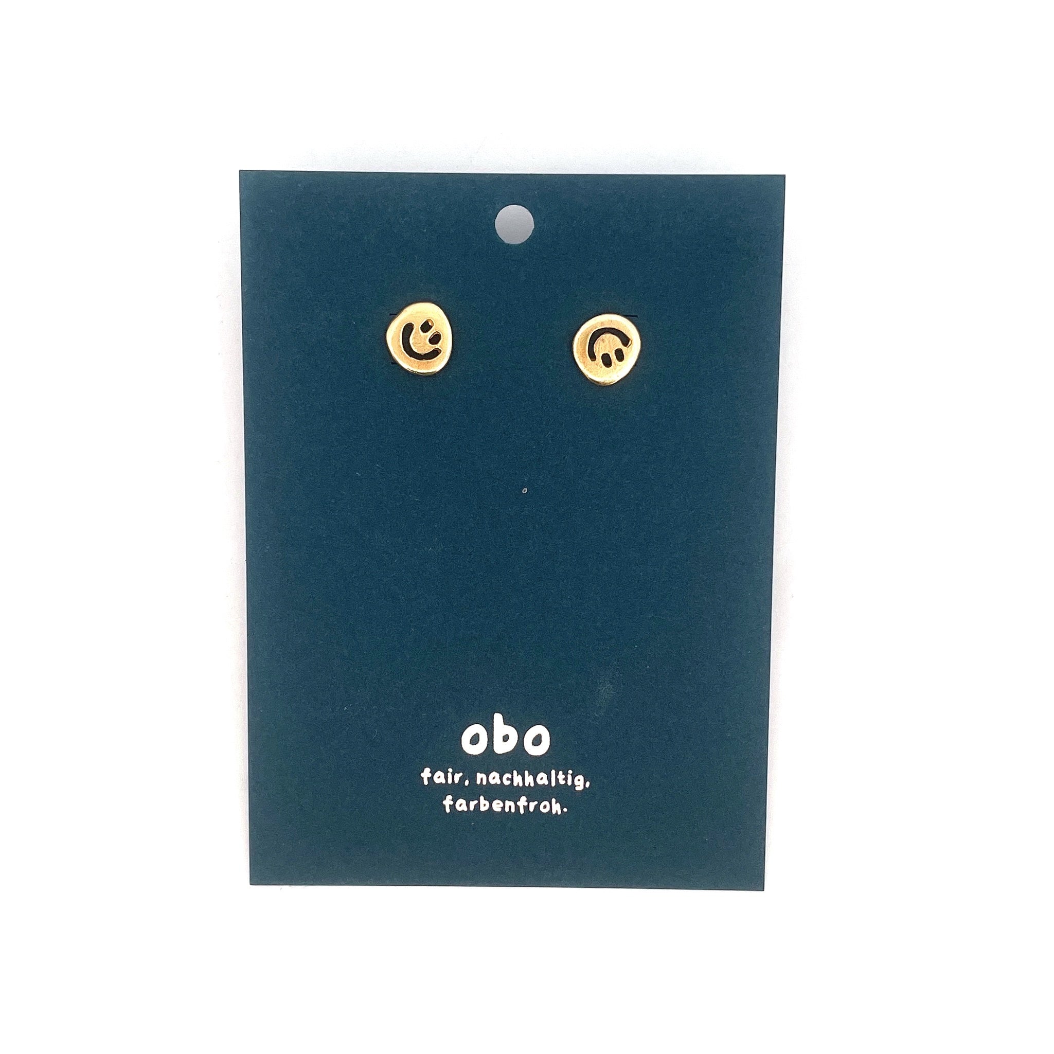 CHARMS - Viva Ohrstecker Smiley: Messing vergoldet